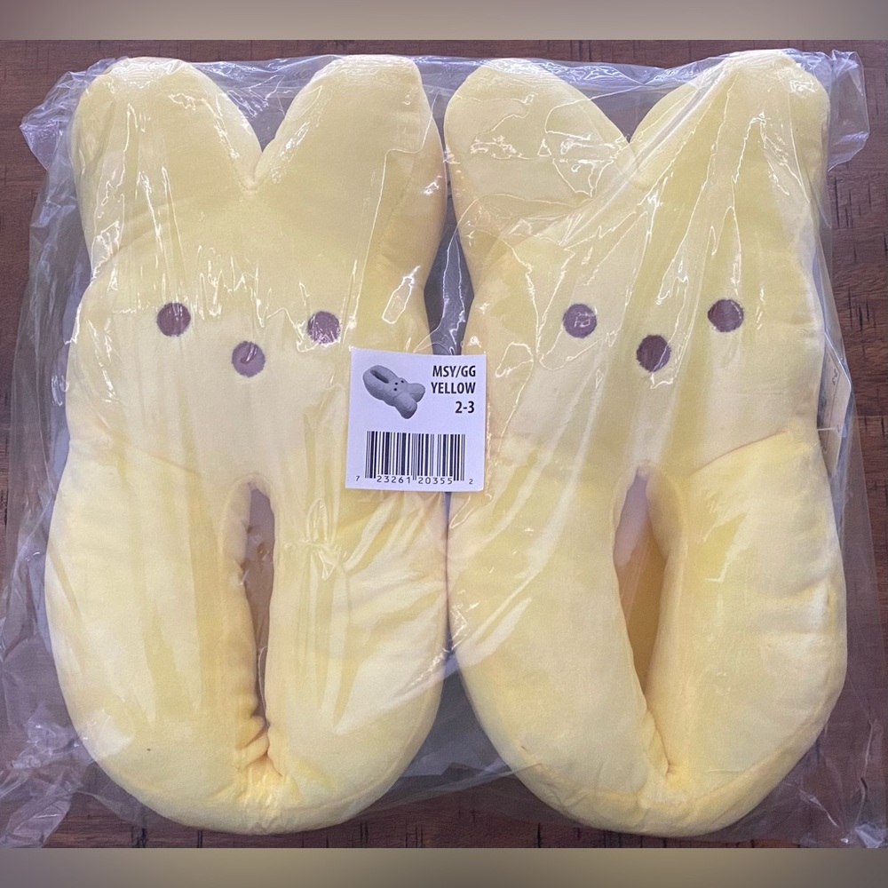 •NIP•PEEPS Bunny Fleece Easter Slippers- 2/3